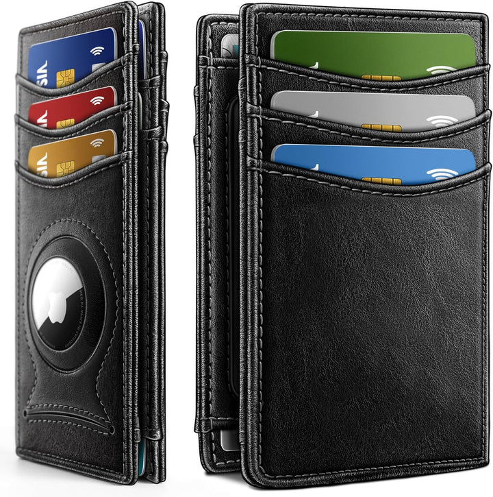 BULLIANT Cartera delgada para hombre, 12 tarjetas, de cuero, con cl...