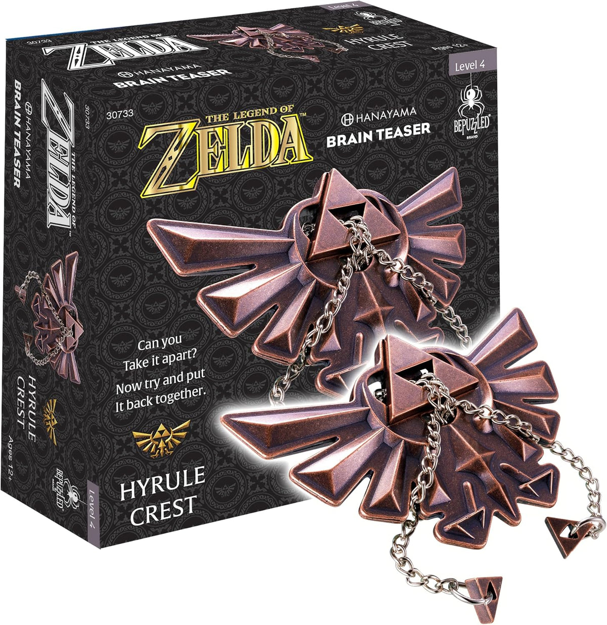 BePuzzled, Creste de Hyrule de la Leyenda de Zelda Hanayama Rompecabezas de cerebro, Calificación Mensa Nivel 4, para edades de 12 años en adelante