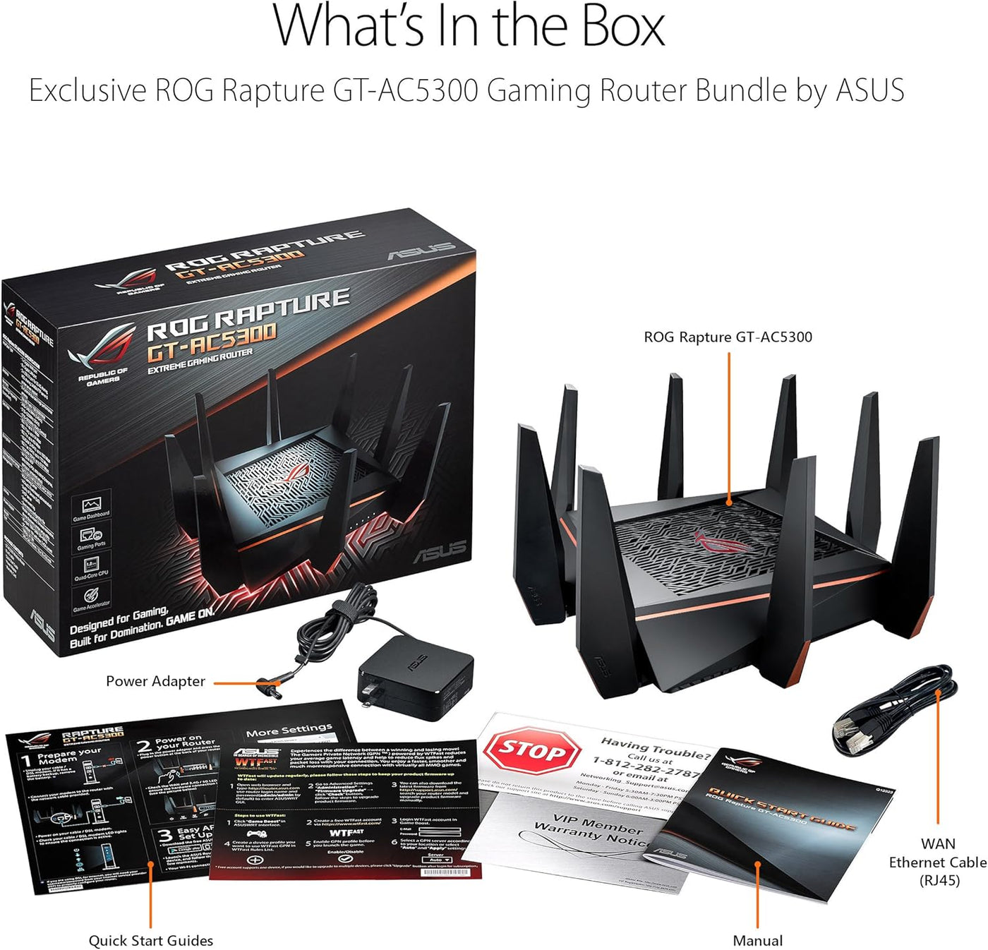 ASUS ROG Rapture Wifi Gaming Router (GT-AC5300) - Router inalámbric...