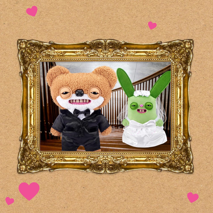 Fuggler Wedding Fuggs - Paquete de 2 peluches de 9