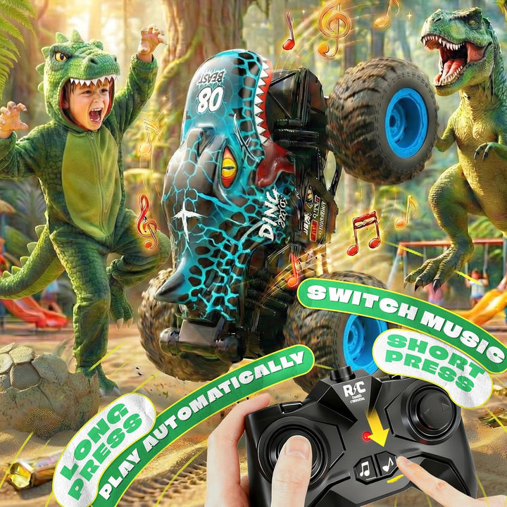 BEZGAR Monster Truck Toys - Camión monstruo de control remoto con l...