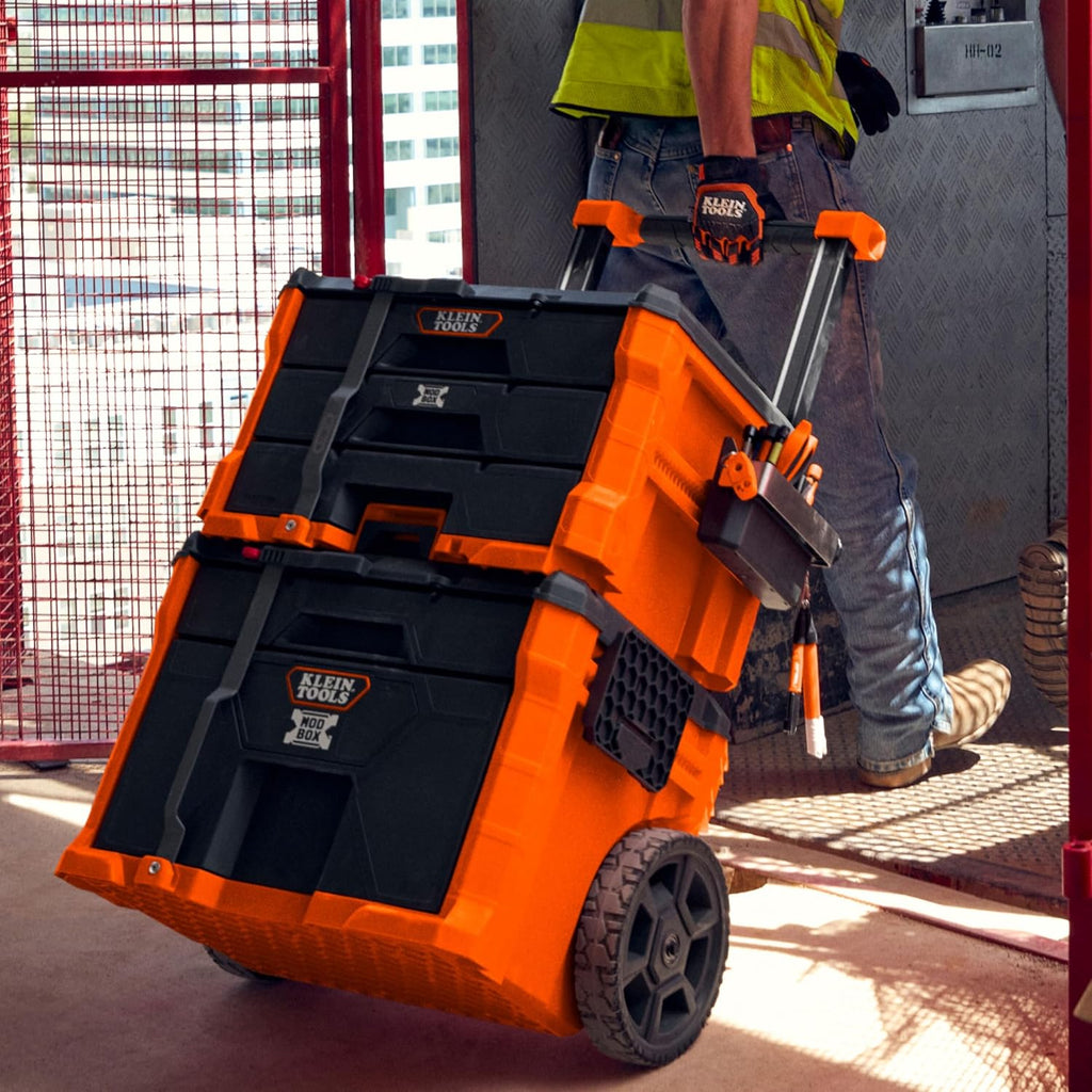 Klein Tools 54823MB MODbox Organizador de caja de herramientas de 3 cajones, almacenamiento de herramientas resistente, módulo apilable, capacidad de 50 libras