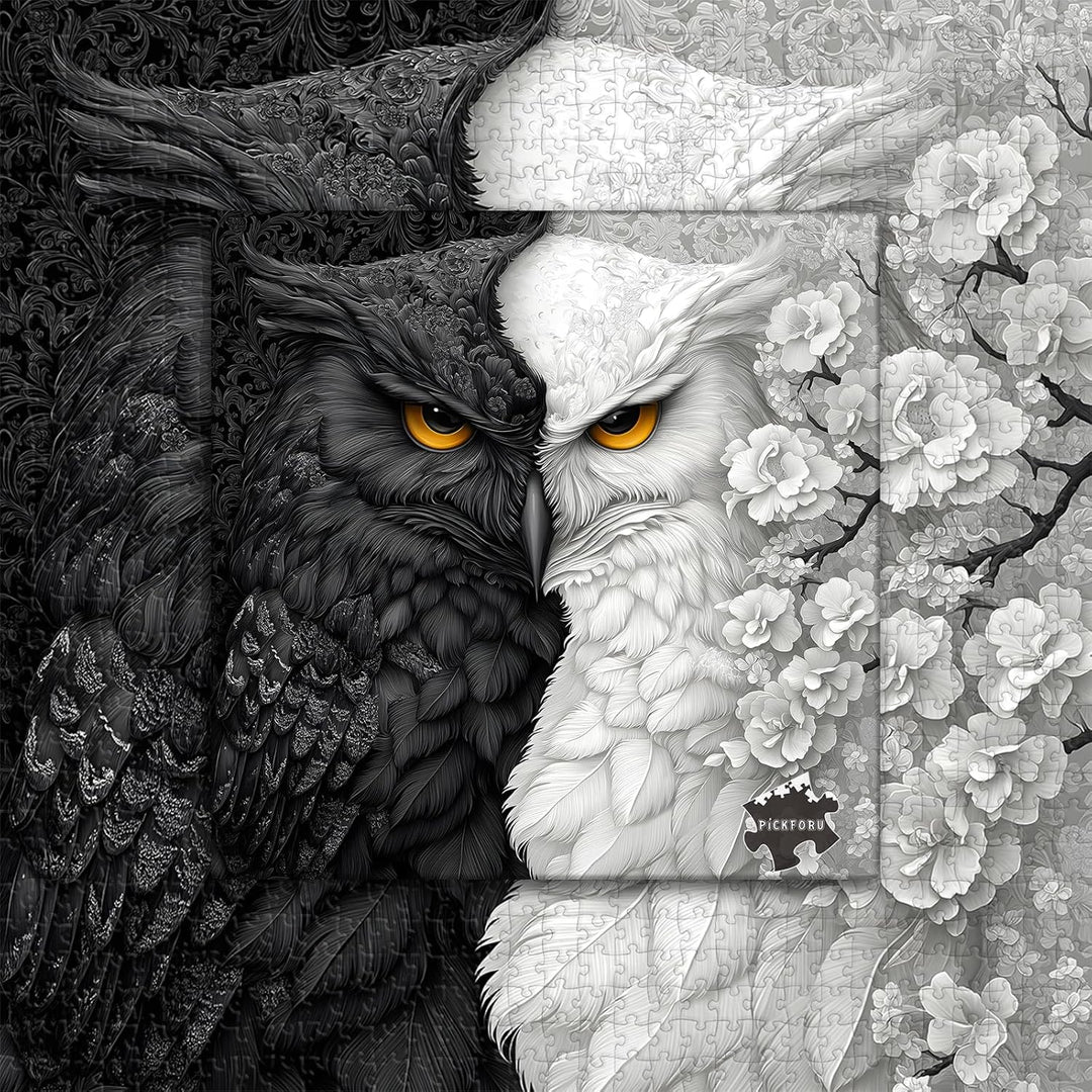 Yin Yang - Rompecabezas de búho para adultos de 1000