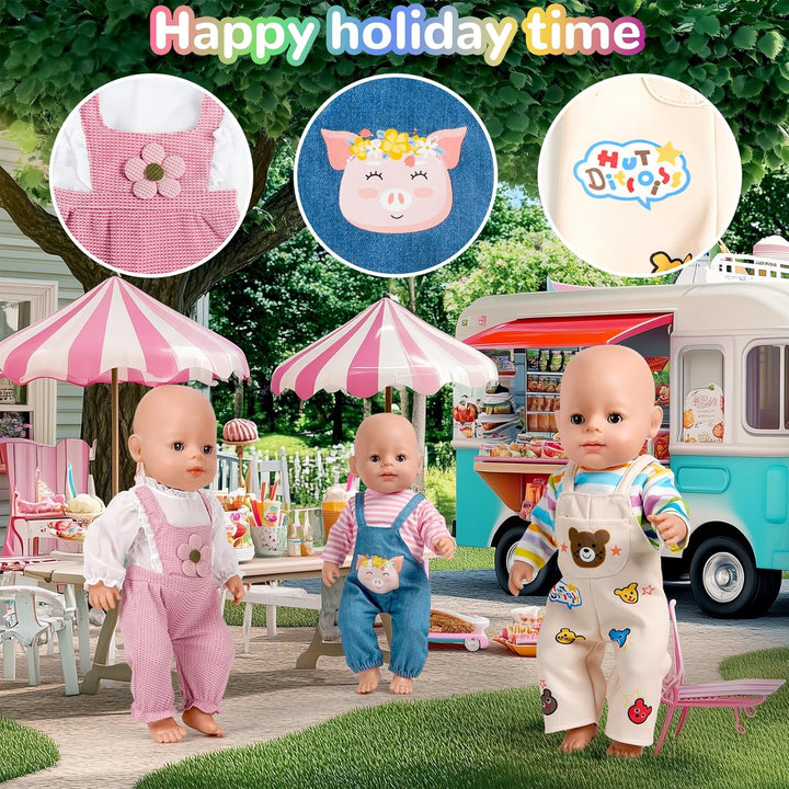 WONDOLL 6 juegos de accesorios y ropa para muñeca de bebé de 14-16...