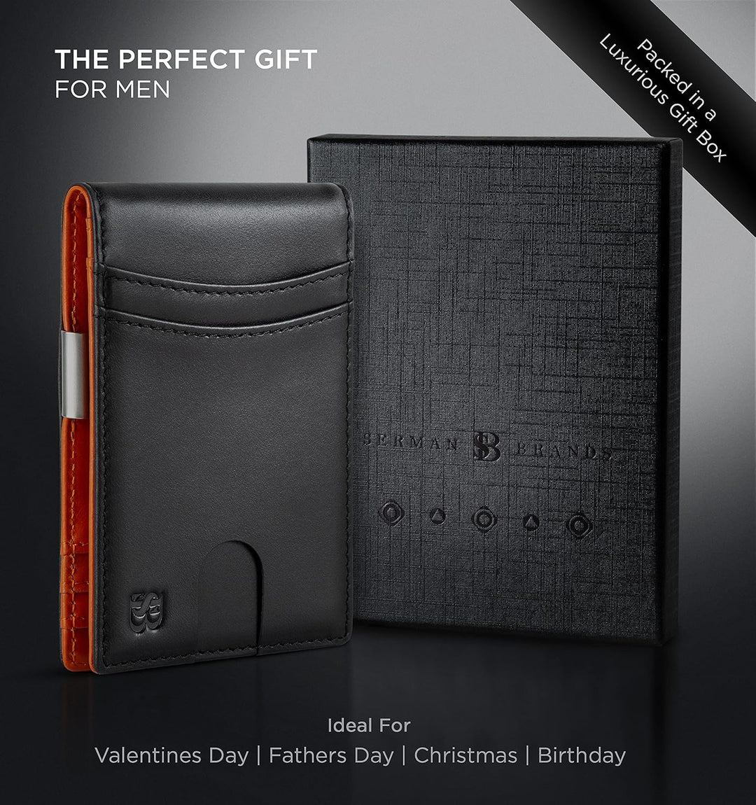 SERMAN BRANDS Billetera con clip de dinero para hombre. Carteras de...
