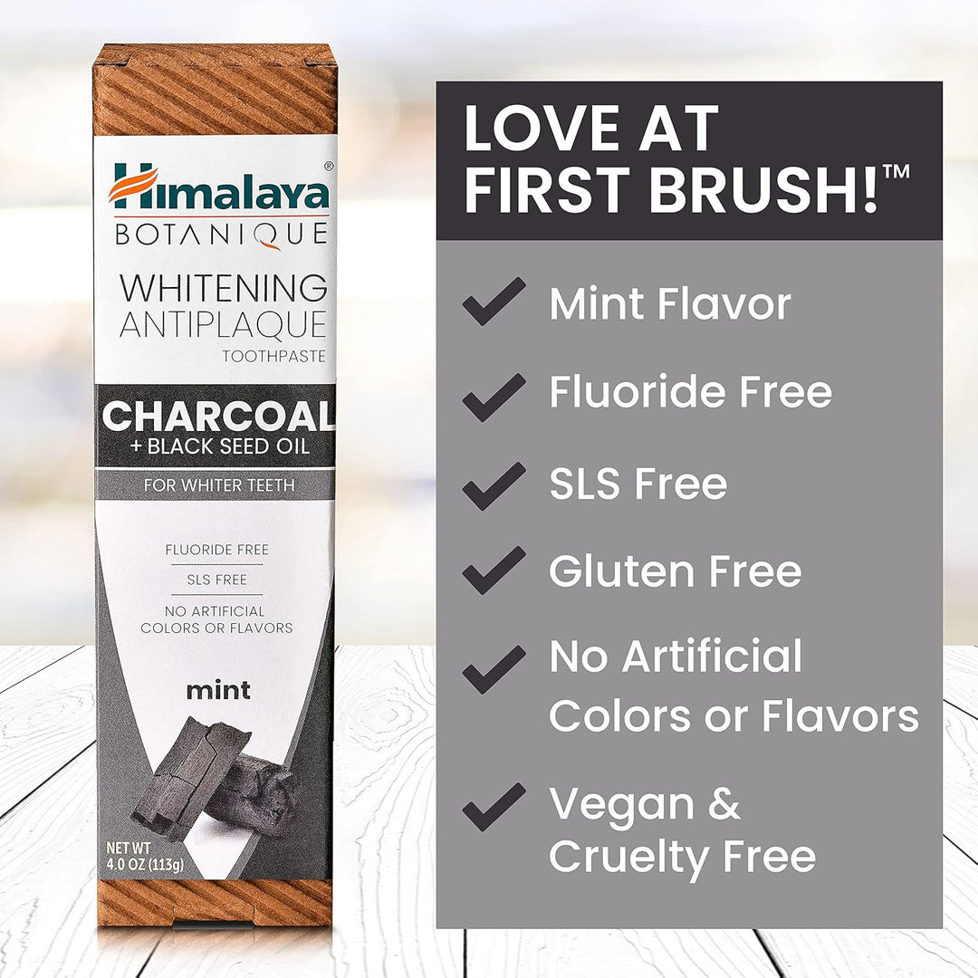 Himalaya Botanique Whitening Pasta de dientes antiplaca con carbón...