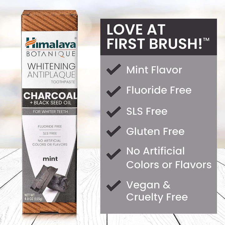 Himalaya Botanique Whitening Pasta de dientes antiplaca con carbón...