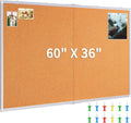Maxtek Tablero de corcho de 60 x 36 pulgadas, tablero de anuncios grande