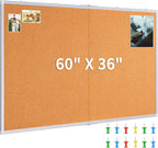 Maxtek Tablero de corcho de 60 x 36 pulgadas, tablero de anuncios grande