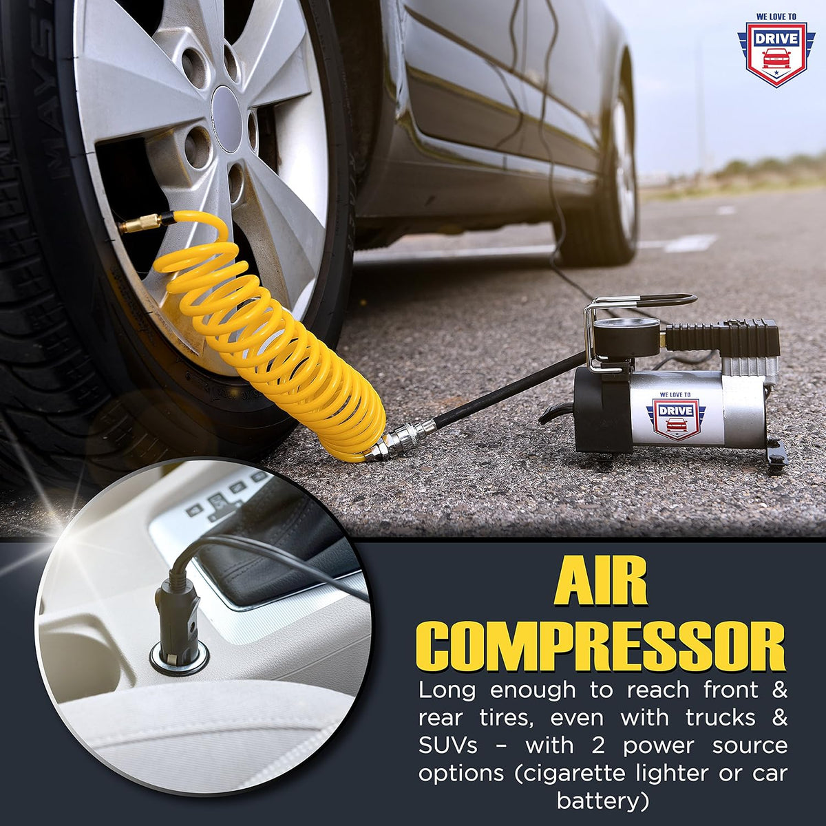 Inflador de Neumáticos Portátil Compresor de Aire \u2013 Bomba de A...