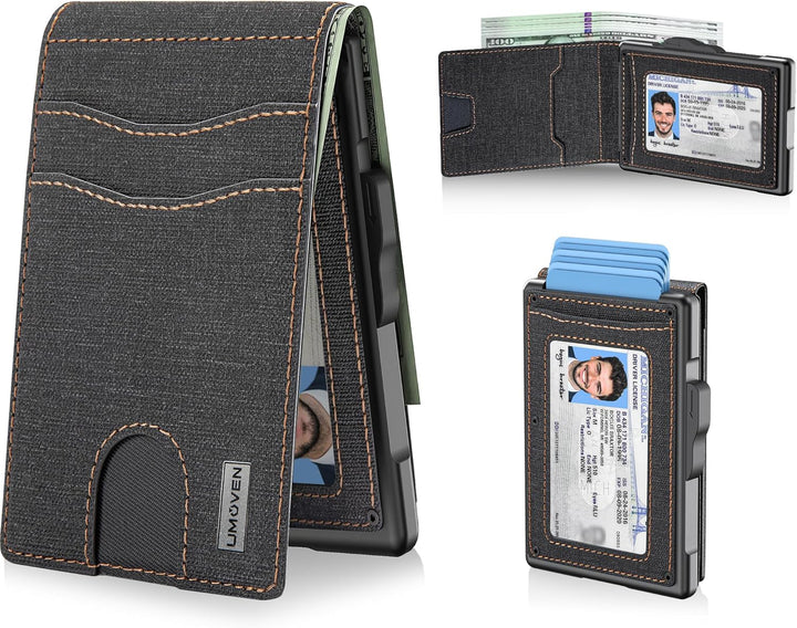 Cartera para hombre - Estuche emergente, ranura para efectivo y ran...