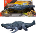 Mattel Jurassic World Rebirth Figura de Dinosaurio Thrashers Gigantes, Juguete de Especie Grande Purussaurus, 2 Ataques de Furia, Juego Digital