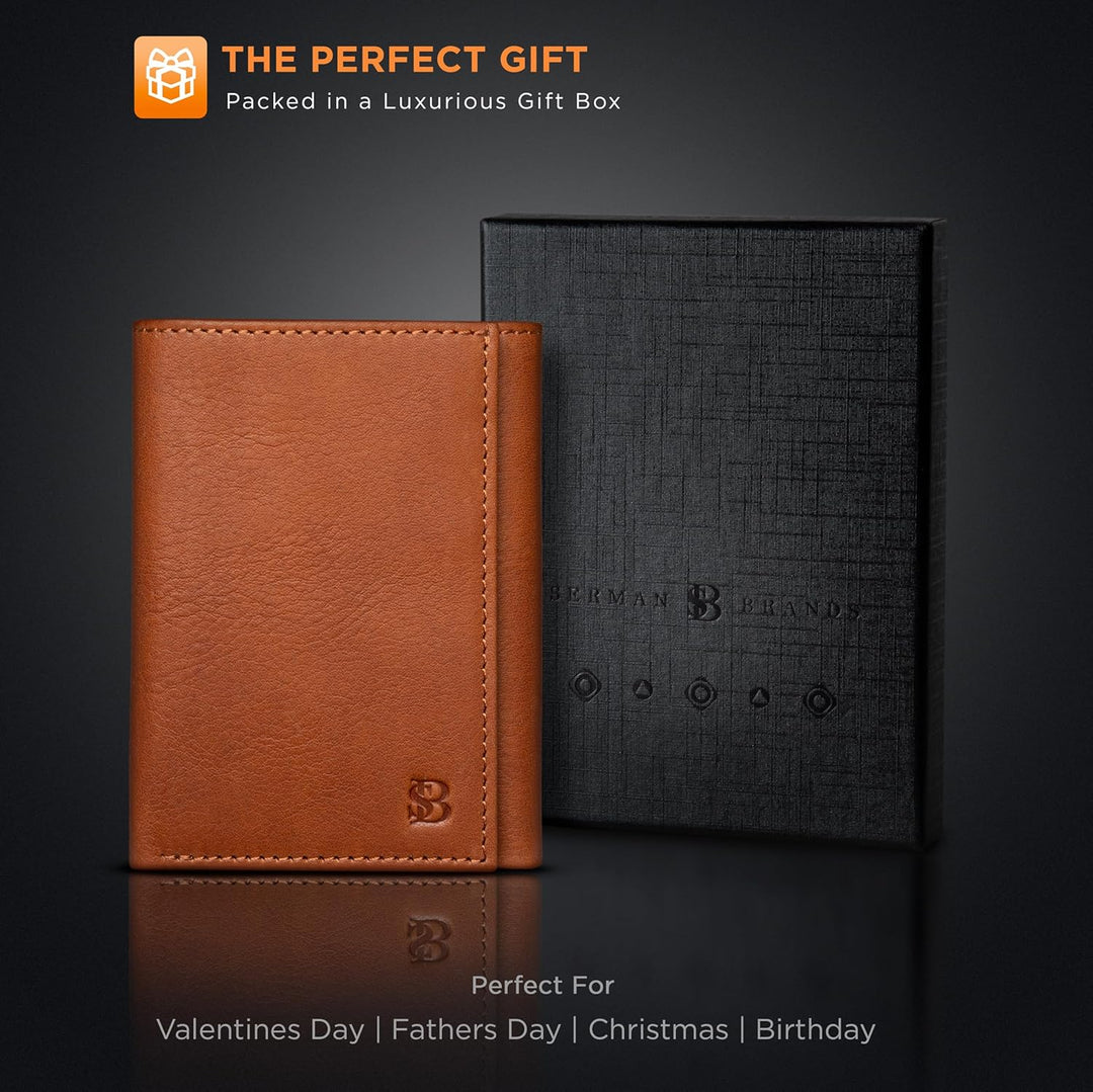 SERMAN BRANDS Billetera plegable para hombre con bloqueo RFID - Cue...