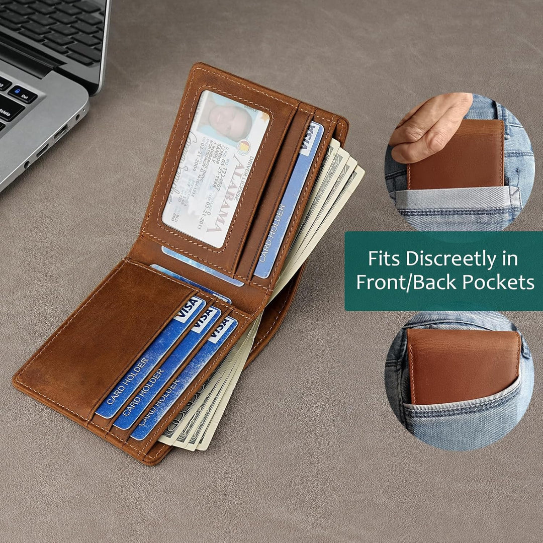 LnxLtw Cartera delgada con bloqueo RFID para hombre, diseño de bols...