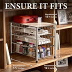 Simple Houseware - cajón organizador apilable de 3 niveles, color cromo