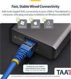 StarTech Adaptador Ethernet USB4 de 10 GbE, Thunderbolt 3/4/5