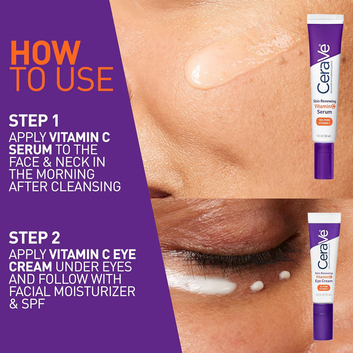 CeraVe Set de suero de vitamina C y crema de ojos con vitamina C pa...