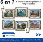 TOSY Picture Cube Life with Dinos: rompecabezas magnético 6 en 1, 80 bloques, 480 caras de rompecabezas, 0.63 pulgadas, B023, arte UV sin costuras, marco listo para exhibición, coleccionable, regalo