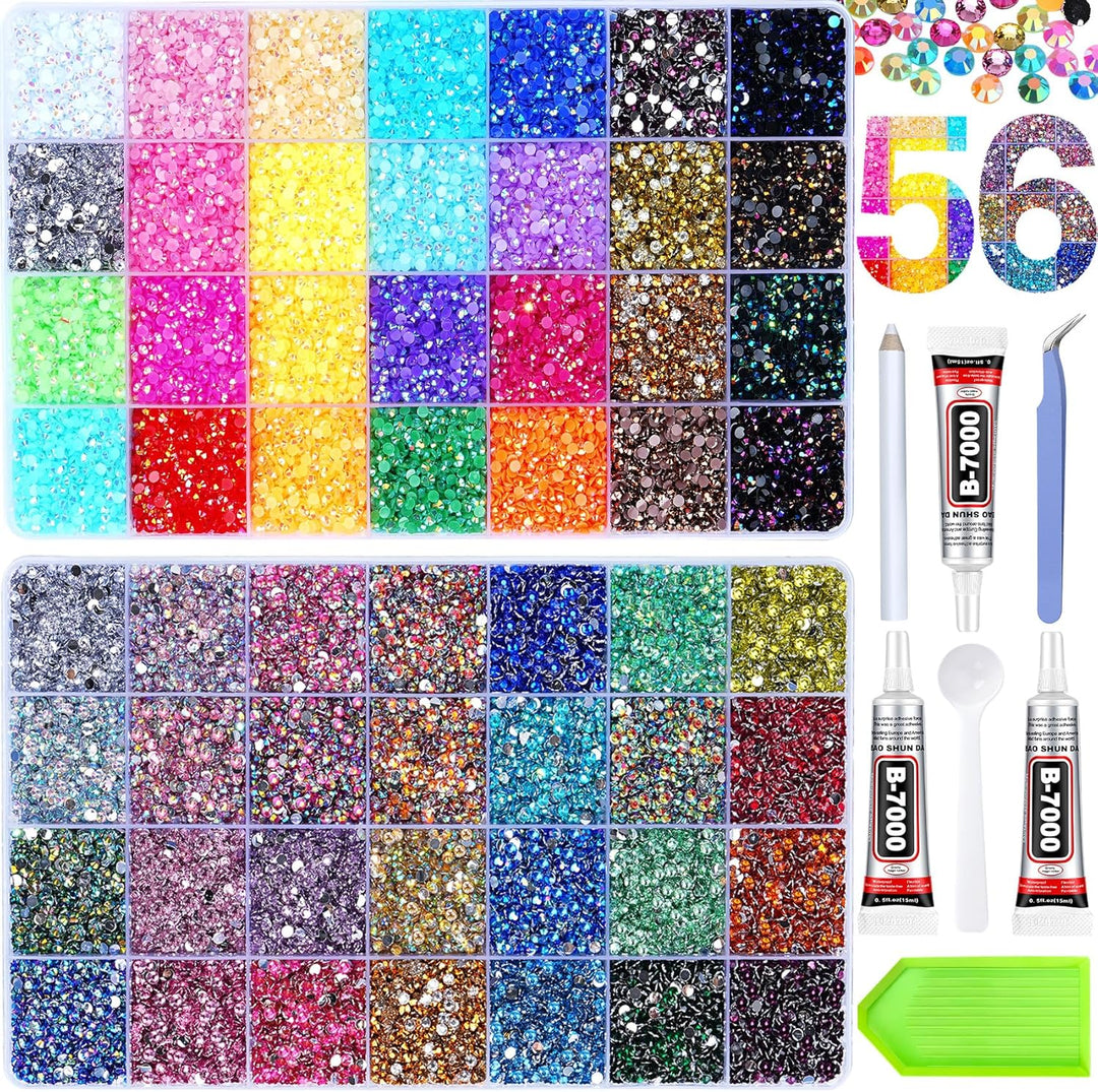 79000 unidades de diamantes de imitación de gelatina de 56 colores...