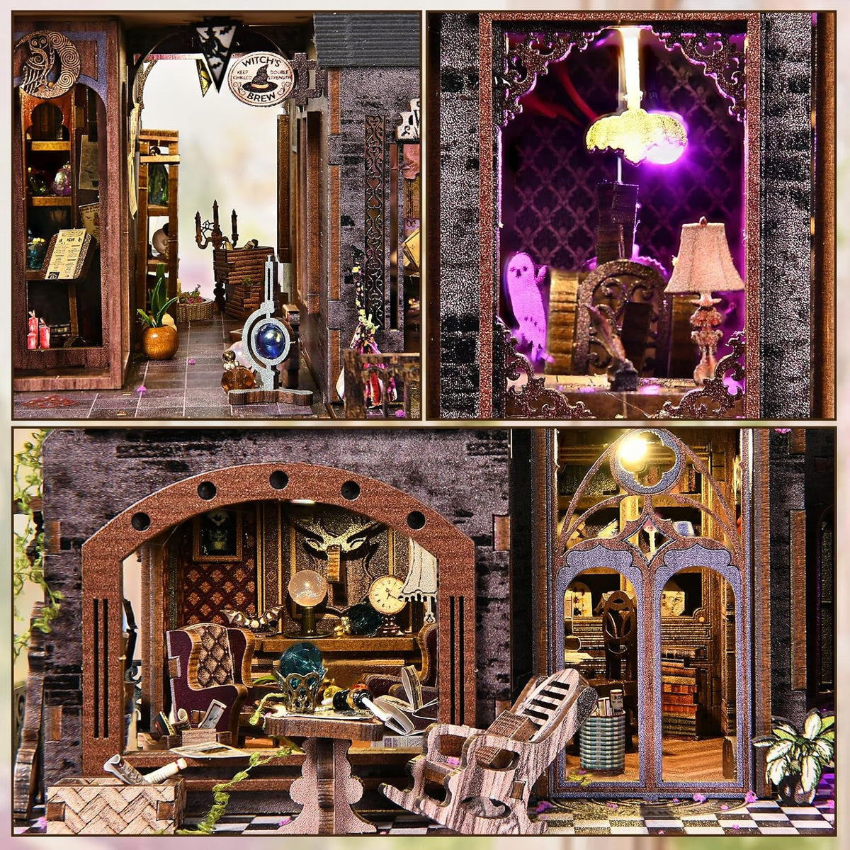 Kit de mini casa, casa de muñecas en miniatura para adultos, castillo