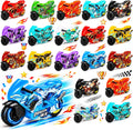 24 piezas de motocicletas de juguete, coches a granel, caja del tesoro