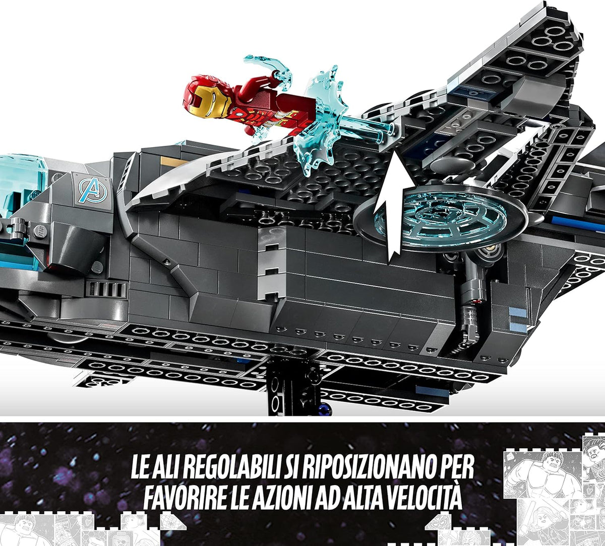 LEGO Super Heroes Marvel Avengers Quinjet 76248 Bloques de juguete, presente, cómics americanos, superhéroe, avión, Hikoki, película, niños, a partir de 9 años