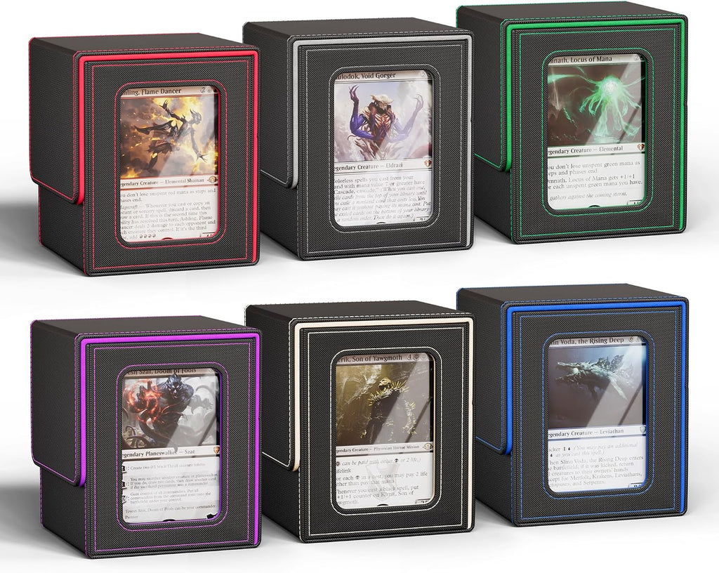 UAONO Caja de cartas para MTG Commander, se adapta a 100 tarjetas de doble