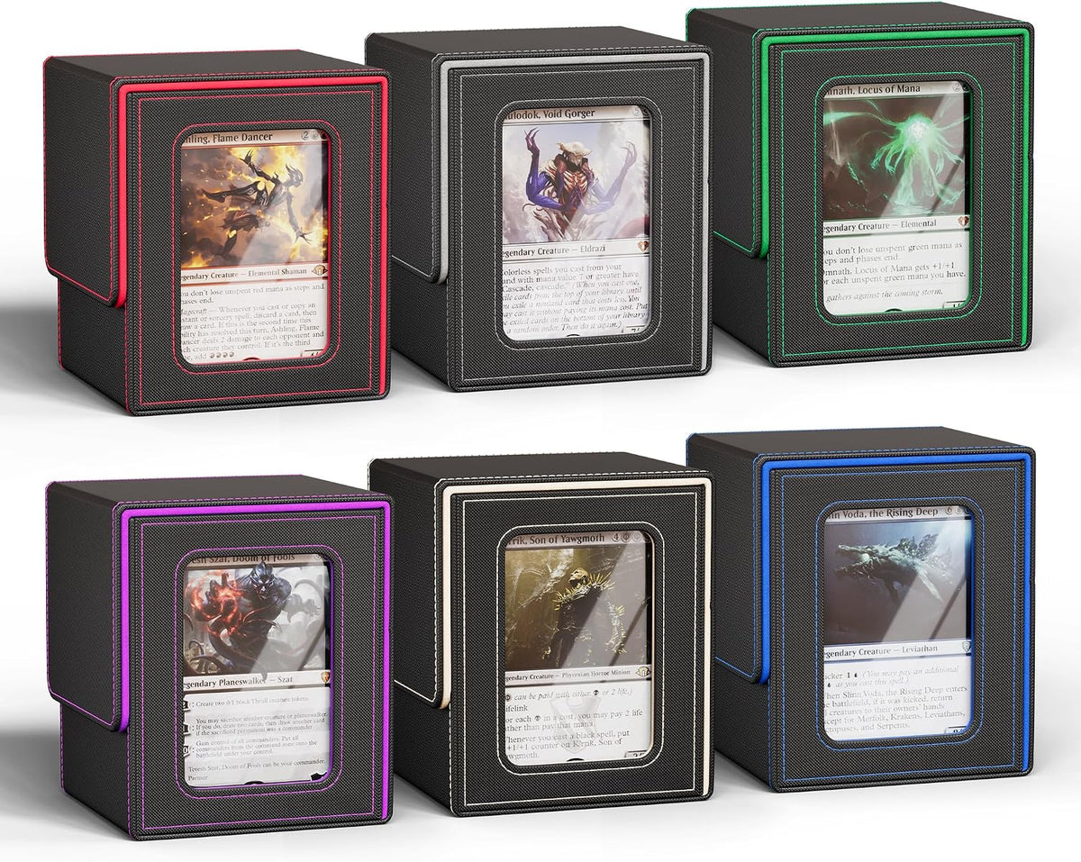 UAONO Caja de cartas para MTG Commander, se adapta a 100 tarjetas de doble