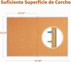 Maxtek Tablero de corcho de 48 x 36 pulgadas, tablero de anuncios grande