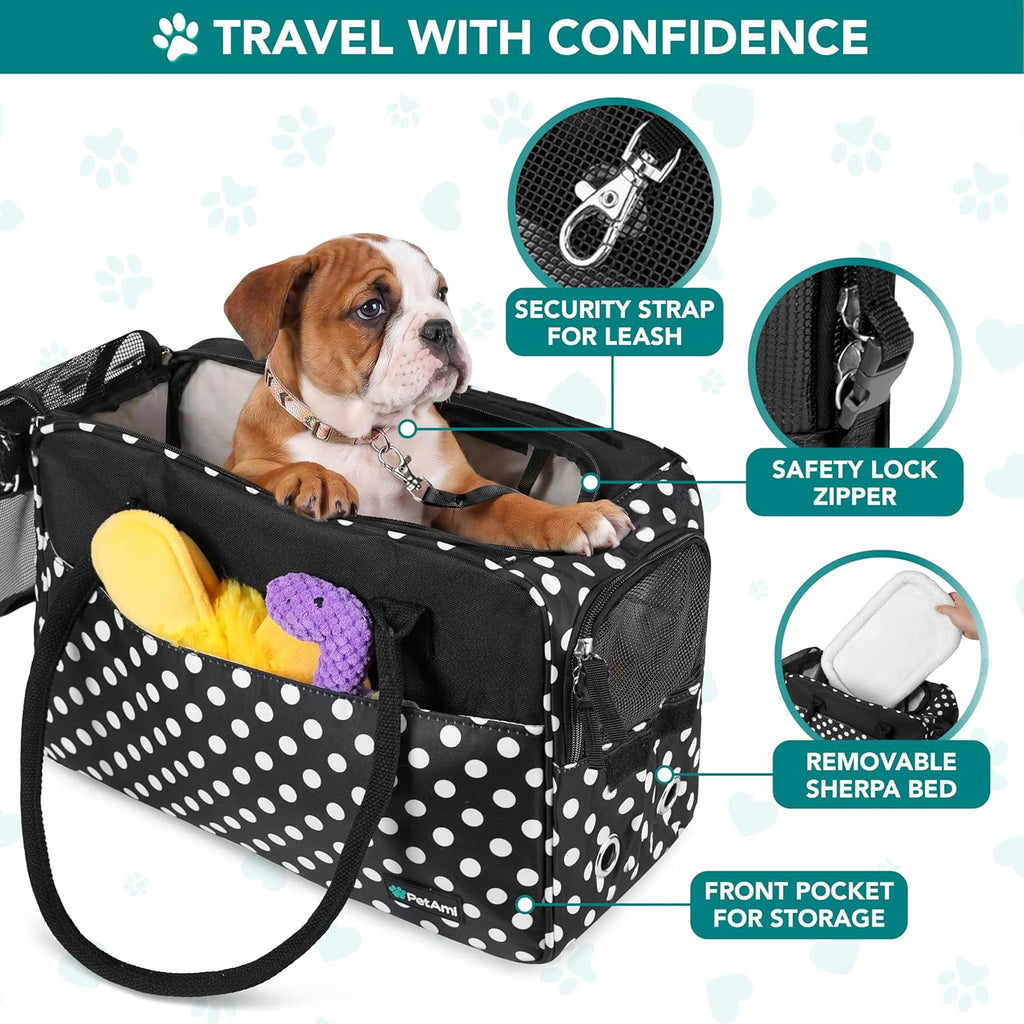 PetAmi Bolsa de transporte para perros pequeños con bolsillos