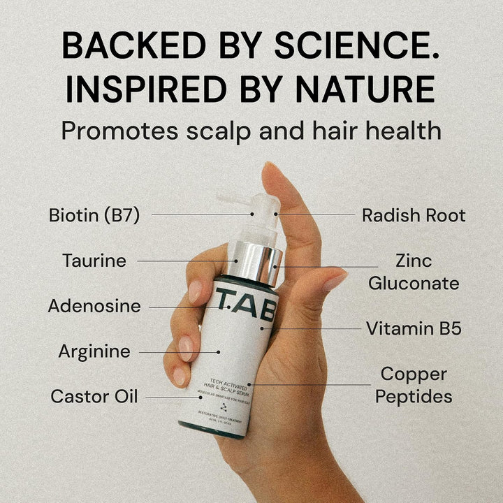 TAB Tech - Suero activado para el cabello y el cuero cabelludo, fór...