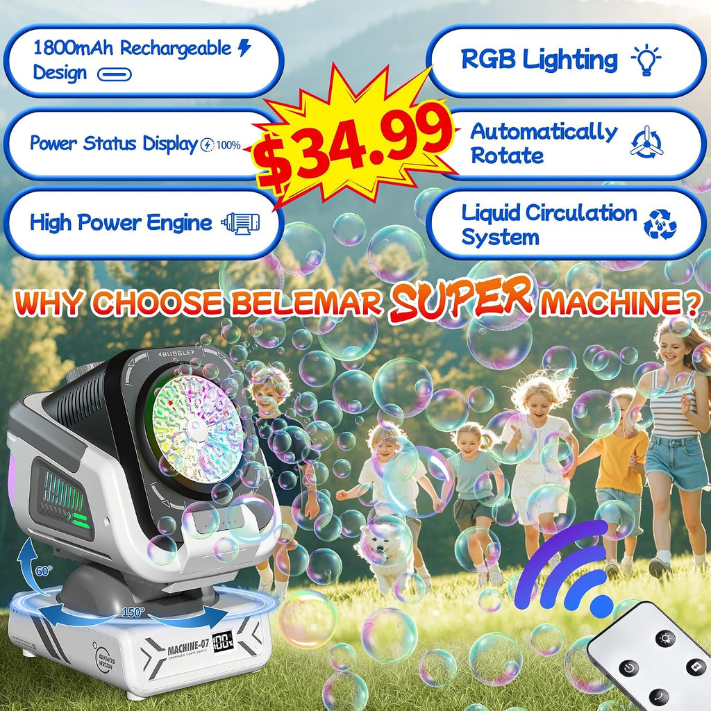 Upgraded Bubble Machine Outdoor Toys para Kids & Wedding Party