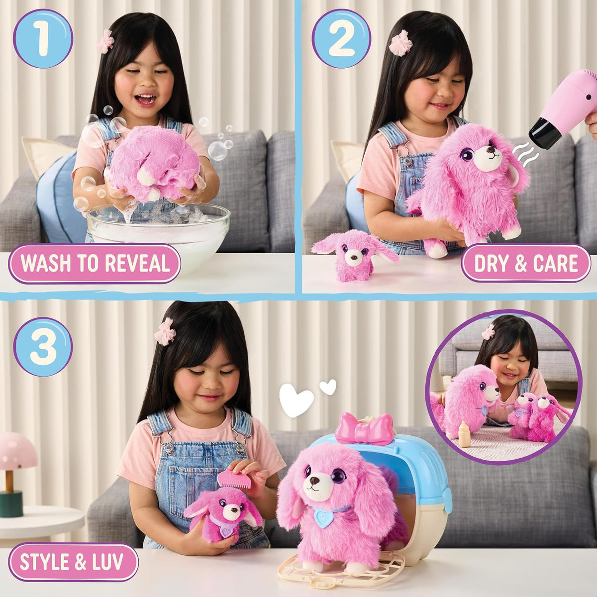 ScruffaLuvs Mom & Baby Scruffs Dachshund - Juguetes de peluche, lavar para