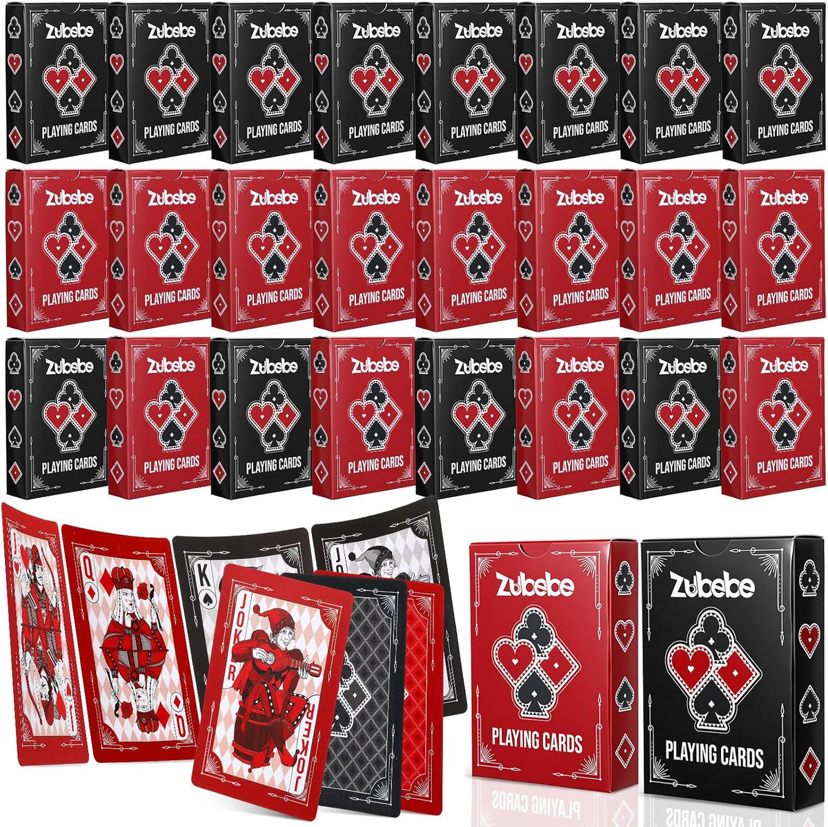 Zubebe 24 cartas negras y rojas, recuerdos de Halloween, estética oscura