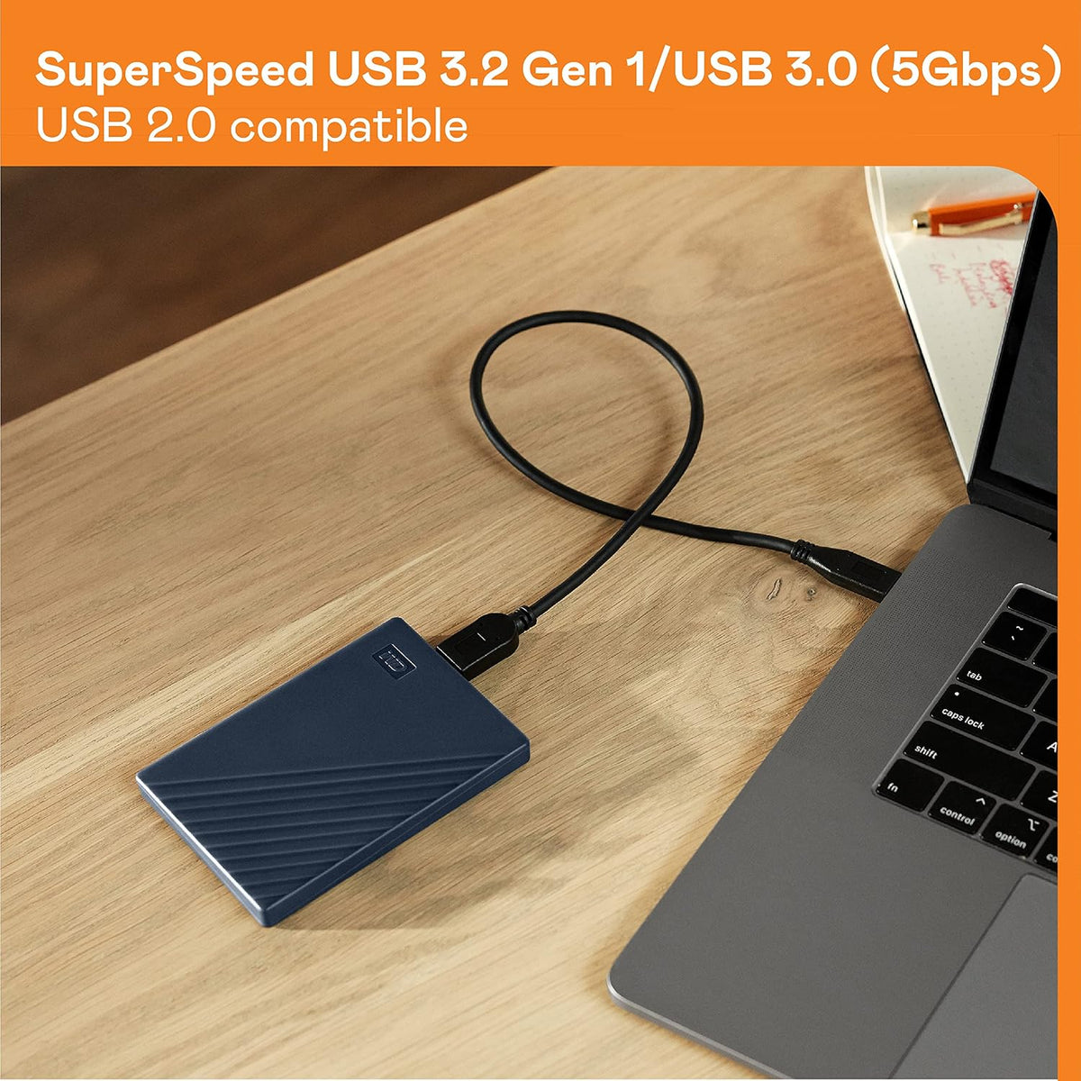 WD 6TB My Passport para Mac, Azul Marino, Disco Duro Externo portát...