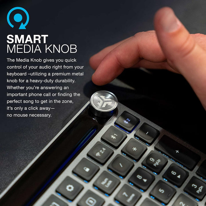 JLab, Epic, teclado inalámbrico, Bluetooth 5.2, USB Dongle, multidi...