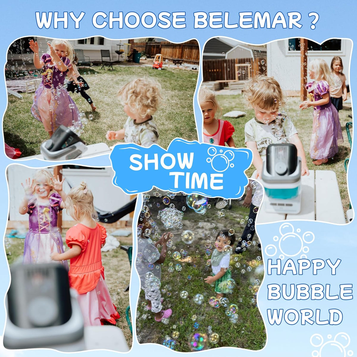 Upgraded Bubble Machine Outdoor Toys para Kids & Wedding Party
