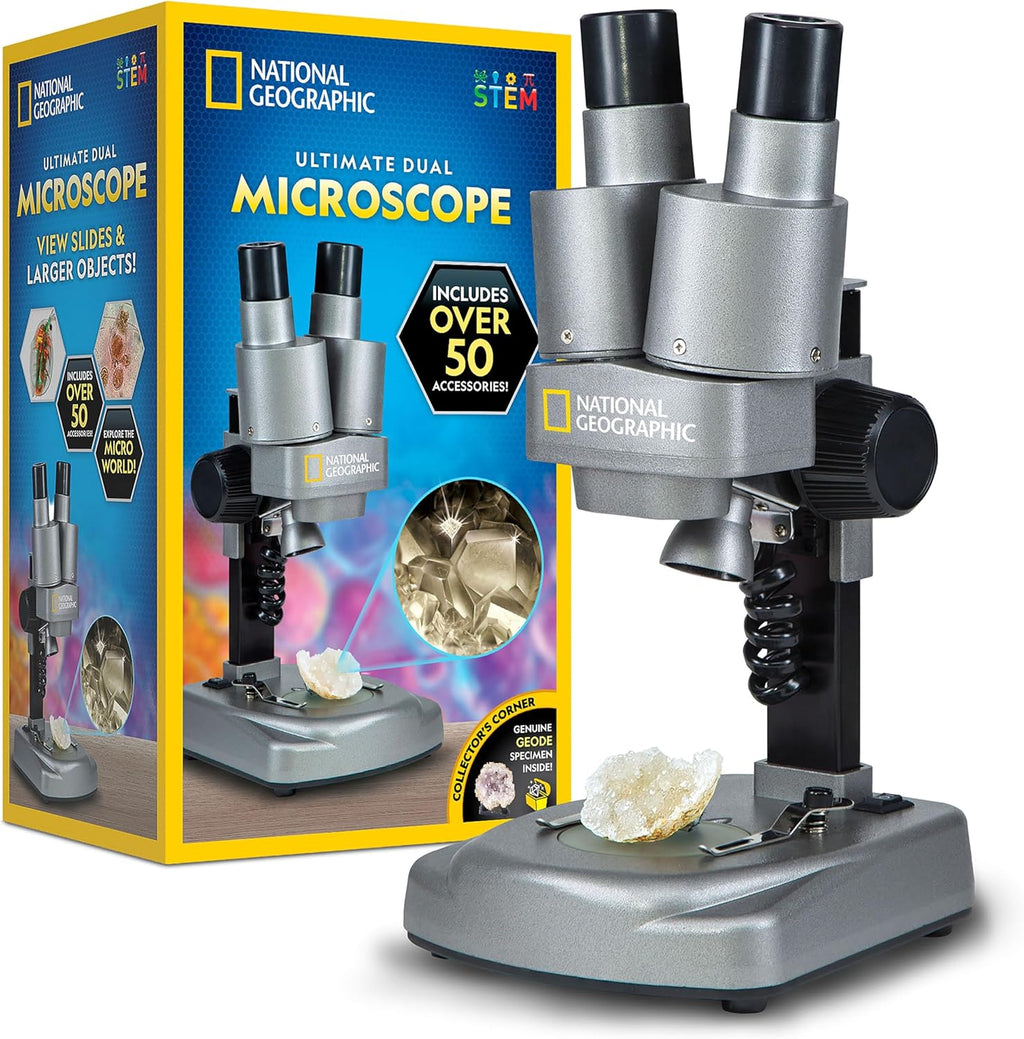 Microscopio de laboratorio de National Geographic con más de 50 accesorios