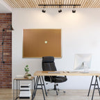 Flipside Products Tablero de anuncios de corcho grande de 36 x 48 pulgadas, marco de madera natural, tablero de mensajes y visión, pin de notas, colgante para montar en la pared