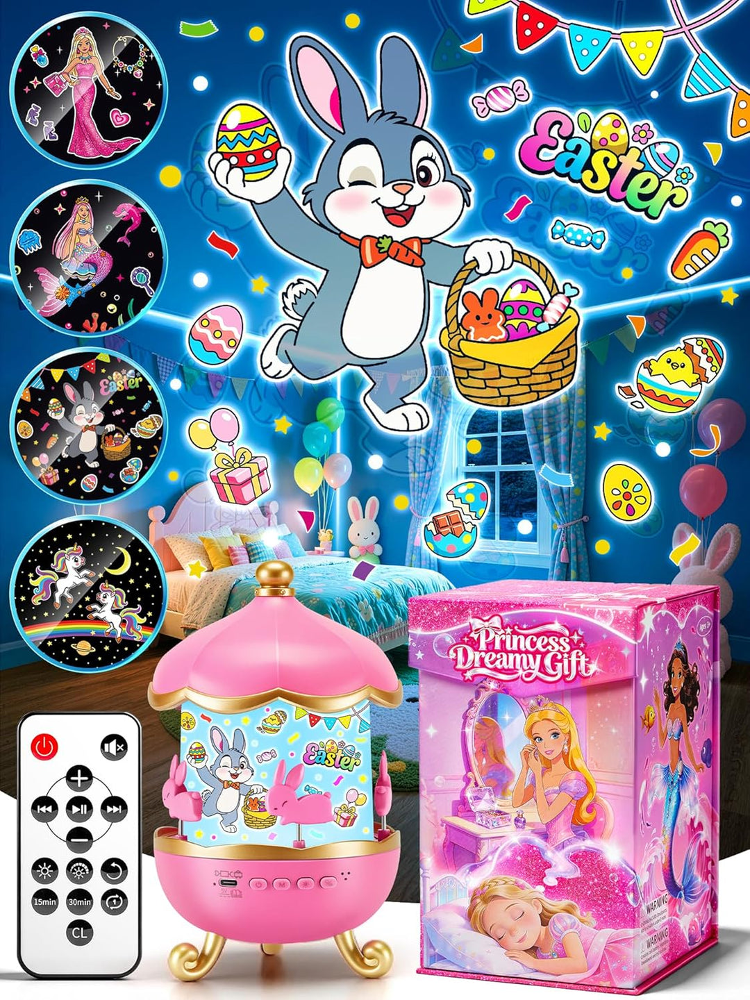 One Fire Juguetes de princesa, proyector de luz nocturna para niñas...