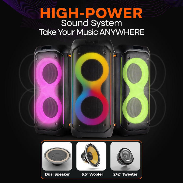 Pyle Sistema de altavoces PA compacto Bluetooth para fiestas, máqui...