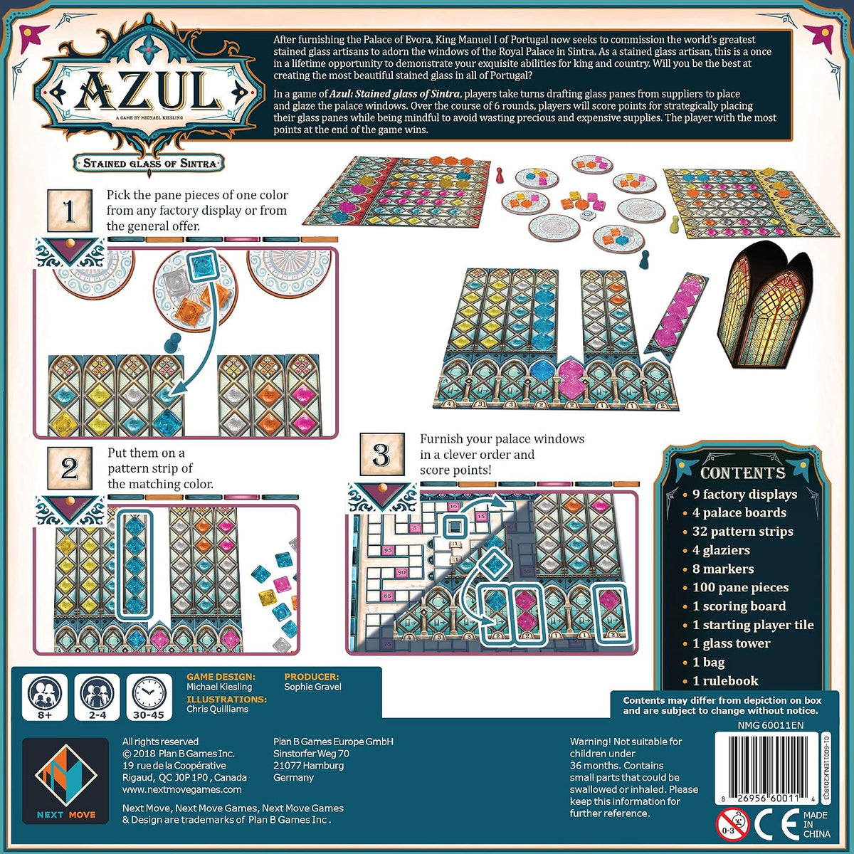 Asmodee Azul Stained Glass of Sintra - Juego de mesa EXPANSIÓN – Crea paneles de ventana coloridos, juego de estrategia de colocación de fichas para niños y adultos, a partir de 8 años, 2-4 jugadores