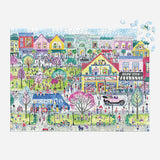 Galison Book Townscape - Rompecabezas de 1000 piezas de Michael Storrings con hermosas ilustraciones de un vecindario temático de libro