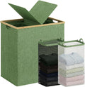 efluky - Cesta doble para ropa sucia con tapa y 2 bolsas extraíbles, color