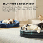 Bedsure Camas ortopédicas para perros con cojín ovalado de 360 °, perro de