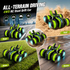 DuraCrash RC Stunt Car para niños de 4 a 12 años, 2.4 GHz 4WD Control