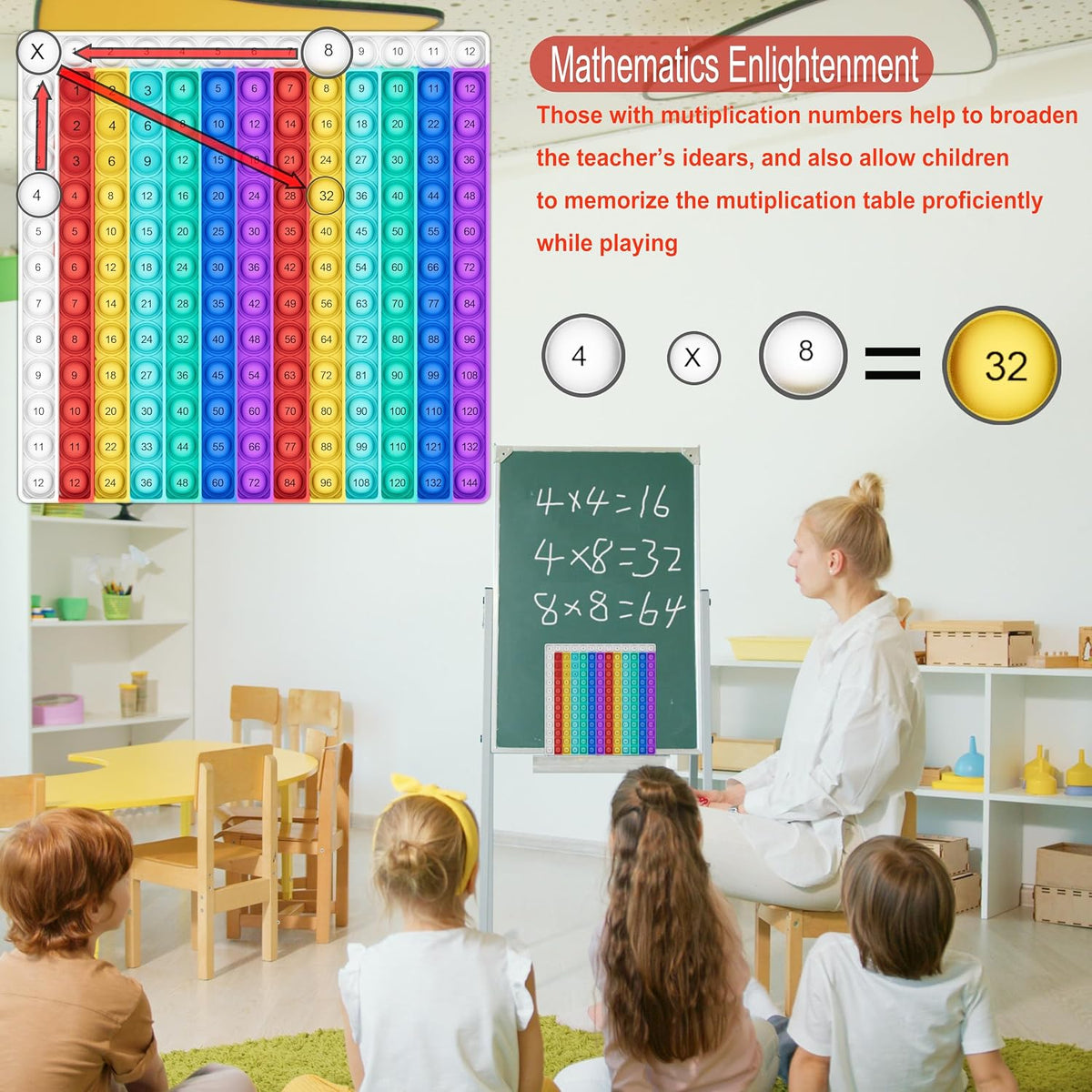 Juegos de matemáticas para niños, tarjetas flash de matemáticas, kit de práctica interactiva, práctica Pop It con suma, resta, multiplicación y división, ideal para aprender y desarrollar habilidades, edades de 4 a 8 años