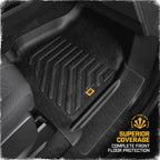 CAT® JustFit™ Alfombrillas delanteras 3D personalizadas para Ford F-150 Super Cab 2015-2026, forros de goma resistentes medidos con láser, accesorios para Ford F150 SuperCab