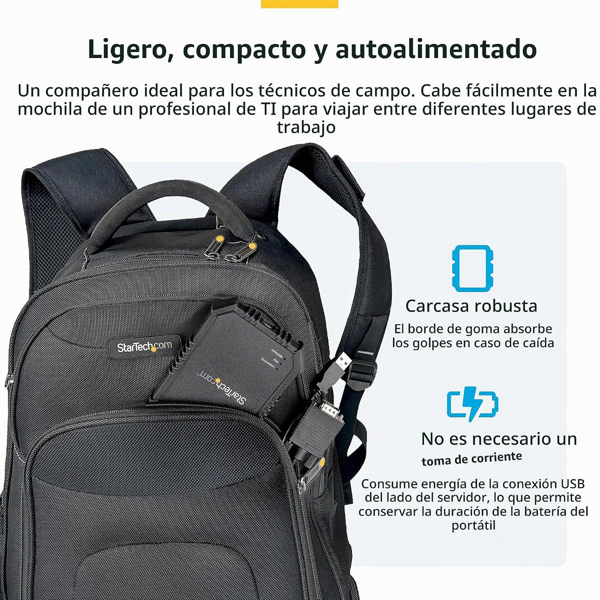StarTech.com Adaptador de Carro de Choque para Laptop Robusto, Cons...