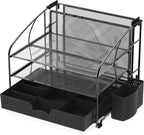 Simple Houseware Organizador de escritorio de 3 niveles con cajón